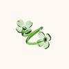 Botanica Glass Flower Napkin Rings (Set of 4) in Green