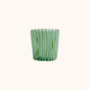 Marina White Stripe Glass Tumblers in Green (Set of 6)