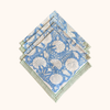 Blockprinted Cotton Napkins (Azure Bloom - with border)