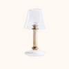 Isola Glass Tealight Lamp Candle Holder, Clear and Gold