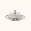Parisian Butter Dish with Cover and Glass Insert in Nickel