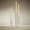 Louisa Crystal Glass Taper Candle Holder, Small