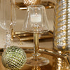 Isola Glass Tealight Lamp Candle Holder, Clear and Gold